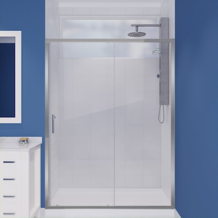 Anzzi 60 in. x 72 in. H Sliding Framed Shower Door in Polished Chrome w/ Tsunami Guard Tempered Glass SD-AZ052-02CH